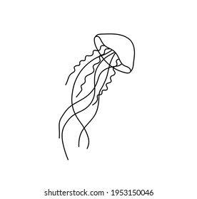 Simple Ocean Creature Drawing, Cute Fine Line Drawings, Simple Aquatic Tattoo, Octopus Tattoos Small Simple, Small Simple Jellyfish Tattoo, Beach Outline Drawing, Jellyfish Tattoo Design Simple, Draw Jellyfish Easy, Jellyfish Outline Tattoo