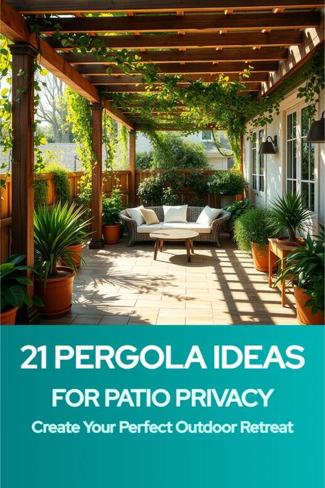 outside pergola ideas for patio privacy Privacy Panels Outdoor Patio Ideas, Pergola With Privacy, Outside Pergola, Pergola Privacy, Patio Roof Extension Ideas, Pergola Wood, Outdoor Privacy Panels, Master Patio, Pergola Decorating Ideas