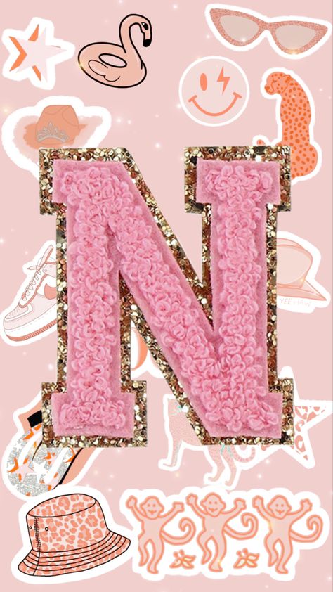 Letter N Wallpaper, Aes Wallpaper, Deco Salon, Preppy Wallpaper, Pinturas Disney, Glitter Wallpaper, Letter N, Pink Wallpaper Iphone, Pink Wallpaper