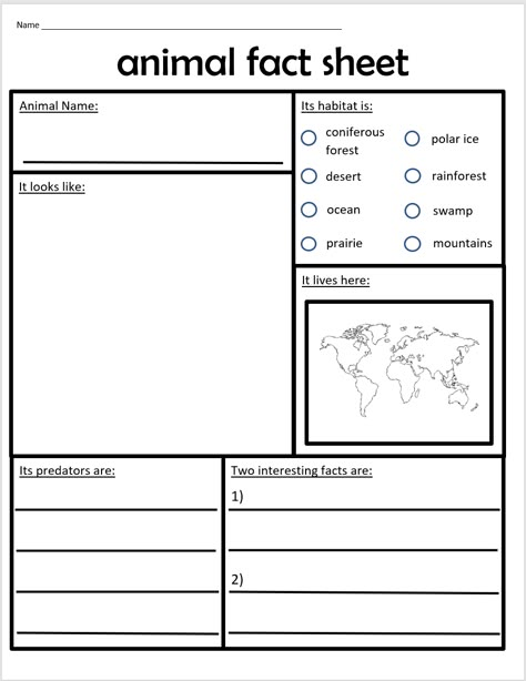 Animal Fact Sheet, Zoo Homeschool Activities, Animal Report, Animal Research, Homeschool Worksheets, Homeschool Writing, Social Studies Worksheets, Homeschool Education, Learning Worksheets