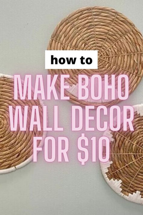 Cheap Diy Boho Home Decor, Hobo Wall Decor, Boho Design Home, Diy Wall Decor Boho, Diy Wall Decor Easy, Decorate Big Wall, Boho And Farmhouse Decor, Wall Decor Bohemian, Diy Cheap Wall Decor