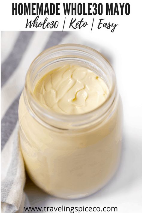 Homemade Whole30 Mayo takes less than 60 seconds to make and taste better than store-bought. With only 5 simple ingredients, this mayonnaise recipe will become a Whole30 staple in your refrigerator. #homemademayo #whole30mayo #ketomayo Paleo Mayo Recipe, Whole30 Mayo, Healthy Mayo, Paleo Mayo, Paleo Mayonnaise, Low Oxalate Diet, Avocado Oil Mayo, Oxalate Diet, Roasted Garlic Aioli