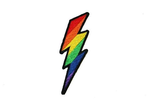 Rainbow Lightning, Pride Tattoo, Wally West, Patch Embroidery, Rainbow Aesthetic, Patches And Pins, Pins And Patches, Roller Derby, Sewing Diy