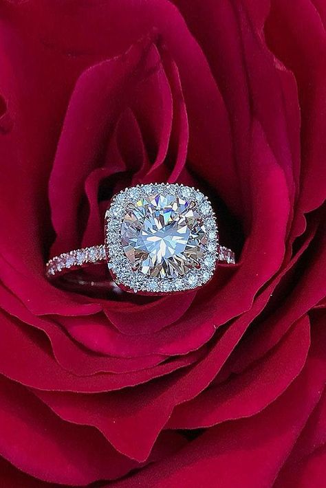 Trendy Engagement Rings, Round Halo Engagement Rings, Cool Wedding Rings, Future Engagement Rings, Flower Engagement Ring, Wedding Rings Halo, Round Engagement Rings, Wedding Rings Solitaire, Princess Cut Engagement Rings