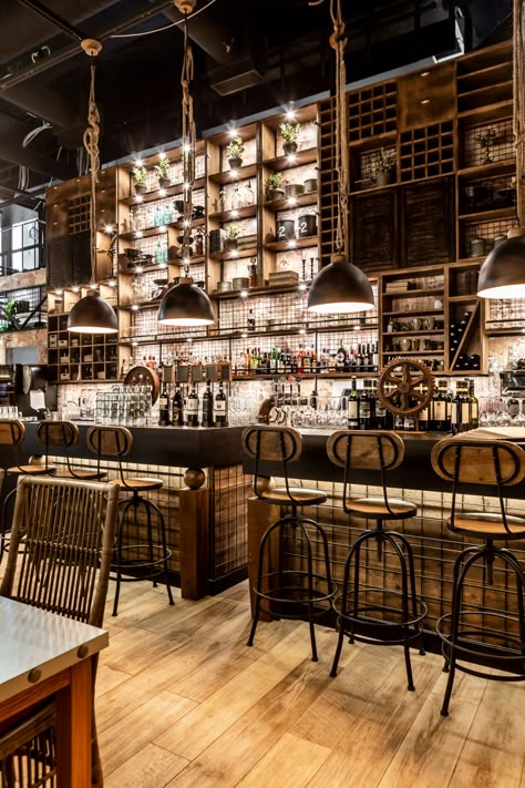 Vinery Design, Enoteca Design, Fire Restaurant, Rustic Restaurant Interior, Restaurant Design Rustic, Pub Interior Design, Pizzeria Design, Brewery Design, Pub Interior