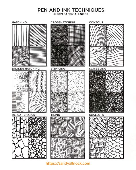 Texture Easy Drawing, Ink Work Drawings, Ink Pattern Drawing, Pen Drawing For Beginners, Ink Shading Techniques, Hatching Techniques Sketch, Large Ink Drawing, Easy Texture Drawing, Gel Ink Pen Drawings