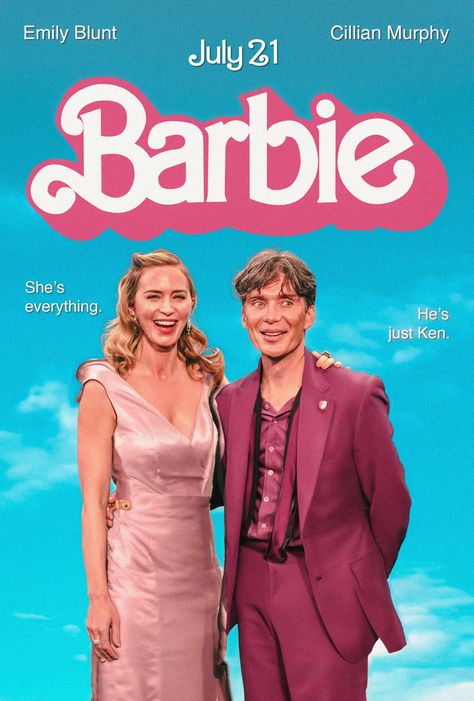 Cillian Murphy, Emily Blunt, Barbie Oppenheimer Oppenheimer Emily, Barbie Oppenheimer, Cillian Murphy, Barbie And Ken, Movies Showing, Tv Shows, Stamp, Actors, Stars