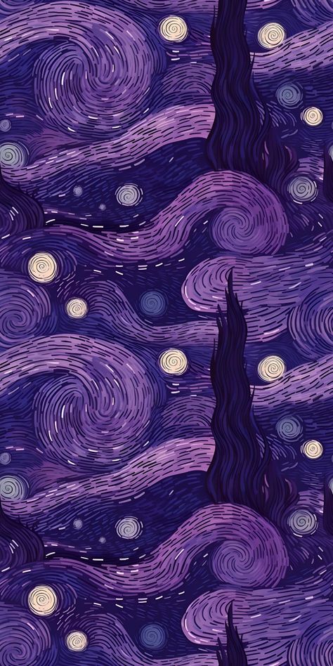 Whatsapp Wallpaper Cute, Arte Van Gogh, The Starry Night, Whatsapp Wallpaper, Purple Wallpaper Iphone, Abstract Art Wallpaper, Iphone Wallpaper Themes, Cool Wallpapers Art, Cute Patterns Wallpaper