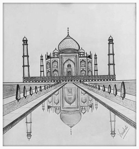 #arte #instagood #digitalart #realisticdrawing #instaartist Taj Mahal Sketch Pencil, Taj Mahal Mandala Art, Taj Mahal Sketch, Taj Mahal Drawing, Taj Mahal Art, Tac Mahal, Easy Drawing Step By Step, Pencil Drawing Images, Drawing Scenery