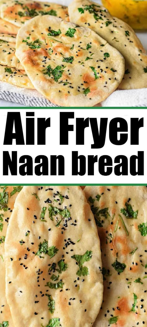 Homemade naan is simple, delicious, and can be cooked in several different ways including the air fryer! Delicious Indian bread. Air Fryer Naan, Naan At Home, Nan Recipe, Homemade Ciabatta, Make Naan Bread, Air Fryer Recipes Indian, Homemade Ciabatta Bread, Garlic Naan Recipe, Naan Bread Pizza