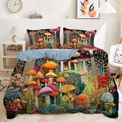 Mexican Folk Art Pattern, Duvet Covers Cheap, 100 Cotton Duvet Covers, Big Beds, Mushroom Forest, Large Tapestries, Pattern Duvet Cover, Small Bed, Luxury Bedding Set