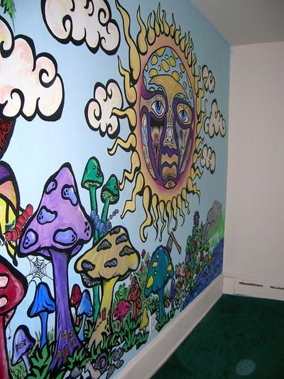 The child's nursery Trippy Room, Trippy Drawings, Hippy Room, Trippy Painting, Chill Room, Hippie Painting, Decoration Originale, Arte Fantasy, Hippie Art