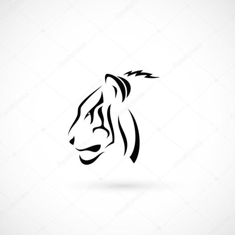 Tiger Tattoo Drawing, Small Tiger Tattoo, Lion Vector Illustration, Tiger Outline, Tiger Silhouette, Regard Animal, Tiger Tattoo Design, Drawing Designs, Tiger Logo