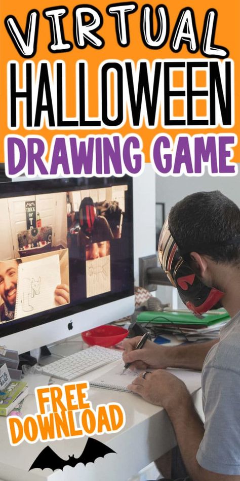 This fun Halloween pictionary game will have people trying to draw pictures of Halloween characters based on clues! It's the perfect virtual Halloween game! Fall School Party, Halloween Pictionary, Holiday Game Ideas, Halloween Games Online, Icebreaker Games For Work, Pictures Of Halloween, Pictionary Words, Halloween Games Activities, Work Games