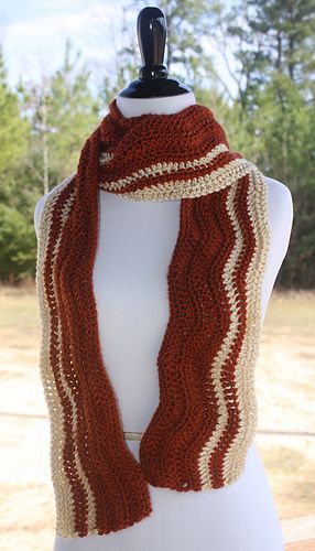 OMG IT"S BACON! Free Crochet Pattern for Bacon Scarf.  Hilarious I love it. Scarfs Ideas, Free Crochet Scarf, Crochet Scarf Patterns, Crochet Scarf Pattern Free, Crochet Wearables, Crochet Scarfs, Crochet Humor, Scarf Patterns, All Free Crochet