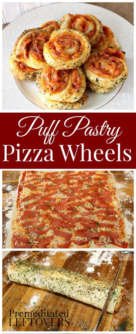 Puff Pastry Dinner, Pizza Wheels, Puff Pastry Recipes Dinner, Puff Pastry Recipes Savory, Easy Puff Pastry Recipe, Puff Pastry Pinwheels, Savory Puff Pastry, Puff Pastry Pizza, Pastry Pizza