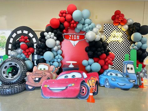 Ka-Chow! Disney Cars themed birthday party. 🏁🏁🏎️⚡️ Been awhile since i last used our custom painted Cars standees. Glad we were able to us… | Instagram Custom Painted Cars, Disney Cars Theme Birthday Party, Cars Themed Birthday Party, Disney Cars Birthday Theme, Disney Cars Theme, Ka Chow, Pixar Cars Birthday, Cars Birthday Party Decorations, Disney Cars Party