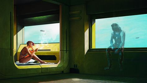 V And Johnny Silverhand, Edward Hopper Paintings, Johnny Silverhand, Punk Genres, Some Beautiful Pictures, Cyberpunk Aesthetic, Cyberpunk City, Arte Cyberpunk, Edward Hopper