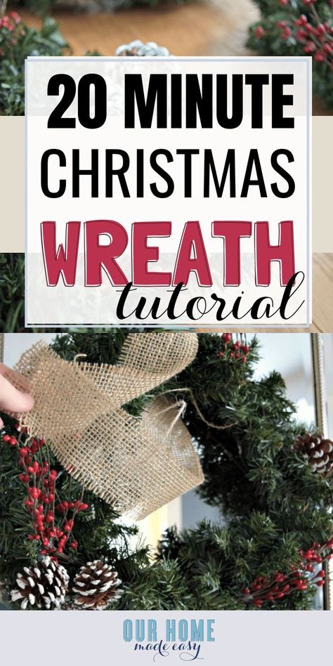 Small Christmas Wreaths Diy, Small Christmas Wreaths, Budget Christmas Decor, Easy Diy Christmas Wreath, Fabric Wreaths, Christmas Budget, Budget Christmas, Diy Christmas Decorations For Home, Diy Christmas Wreath