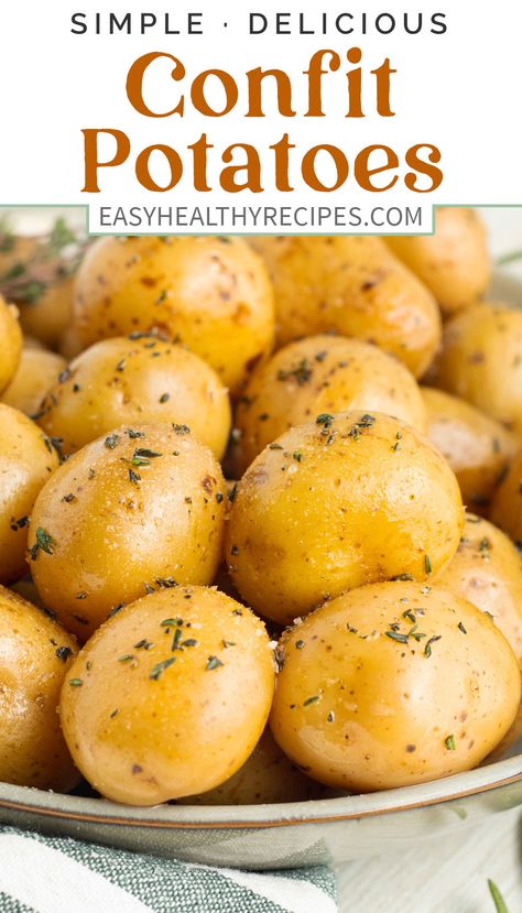 Confit Potatoes, Confit Recipes, Low Carb Dinner Ideas, Herbed Potatoes, Whole30 Meal Prep, Potatoe Recipes, Garlic Infused Olive Oil, Potatoes In Oven, Whole30 Dinner Recipes