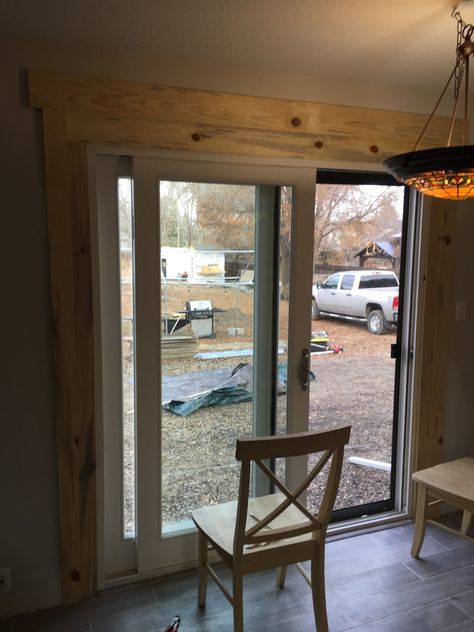 Wood Trim Around Sliding Glass Door, Replacing Window With Sliding Door, Wood Beam Over Sliding Glass Door, Sliding Glass Door Installation, Window Into Sliding Glass Door, Replace Window With Sliding Glass Door, Framing Sliding Glass Door, Regular Door To Sliding Door, Installing Sliding Glass Door