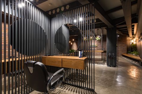 Gallery of Docard Barbershop Renovation / Concept Design Company - 6 High End Barbershop Design, Industrial Barbershop, Barber Shop Decor Ideas, Luxury Barbershop, Small Barbershop Design Interior, Barber Shop Design, Modern Barber Shop, Barbershop Design Interior, Barber Shop Interior