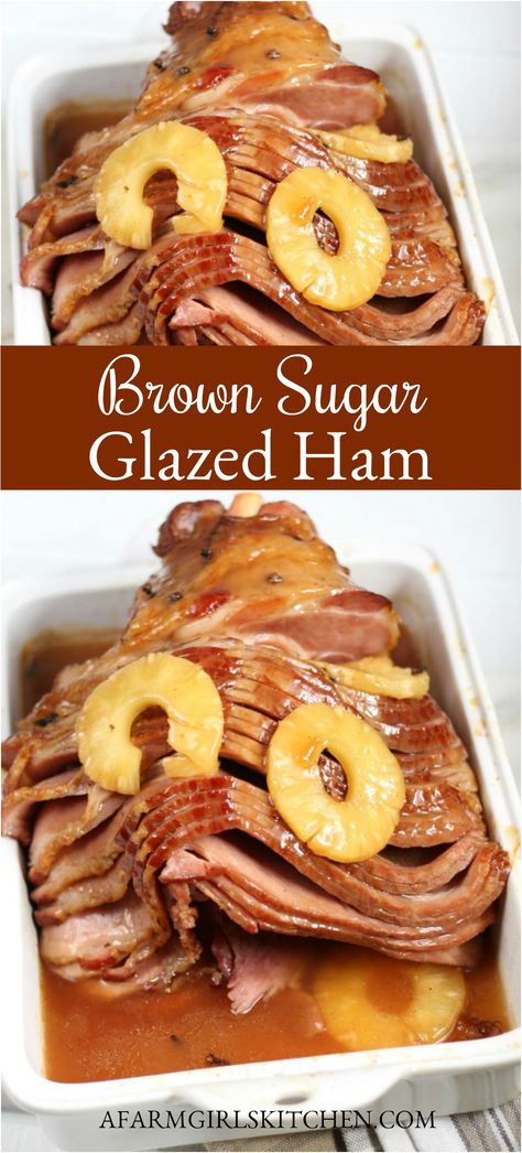 Baked Spiral Ham, Pineapple Honey Glazed Ham, Brown Sugar Glazed Ham, Pineapple Glaze For Ham, Cooking Spiral Ham, Baked Ham With Pineapple, Brown Sugar Pineapple, Thanksgiving Ham, Holiday Ham Recipes