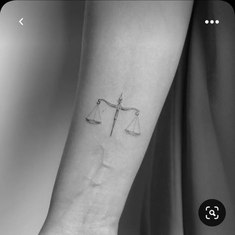 Lady Justice Minimalist Tattoo, Fine Line Scale Tattoo, Fine Line Balance Scale Tattoo, Scales Of Justice Tattoo Fine Line, Scales Of Justice Tattoo Design, Social Justice Tattoo, Weighing Scale Tattoo, Justice Scale Tattoo, Lawyer Tattoo Ideas