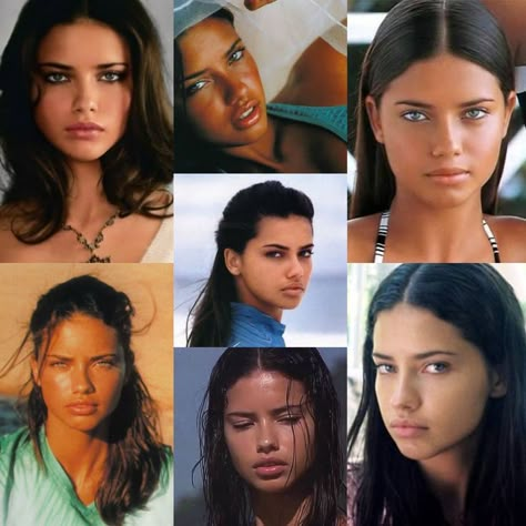 Adriana Lima Children, Adriana Lima Young Face, 90s Models Makeup, Young Adriana Lima, Adriana Lima Face, 90s Model Aesthetic, Adriana Lima Young, Models 90s, Desired Face