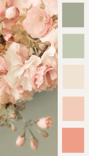 Rosy Vintage Wedding Colors, White Color Palette, Cottagecore Kitchen, Cottage Shabby Chic, Green Color Schemes, Color Schemes Colour Palettes, Spring Wedding Colors, Color Palette Design, Color Help