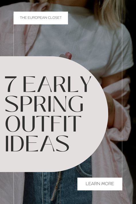 If you're looking for early spring outfit ideas, this post is just right for you. I've gathered amazing spring outfits for you to wear today! | spring outfit ideas | casual spring outfits | casual spring outfit ideas | simple spring outfits | spring outfits 60 Degree Weather Outfit Spring, Dress Outfits Style, Cold Spring Day Outfit, 60 Degree Weather Outfit, European Closet, Simple Spring Outfits, Spring Outfit Ideas, Cold Spring, Early Spring Outfits