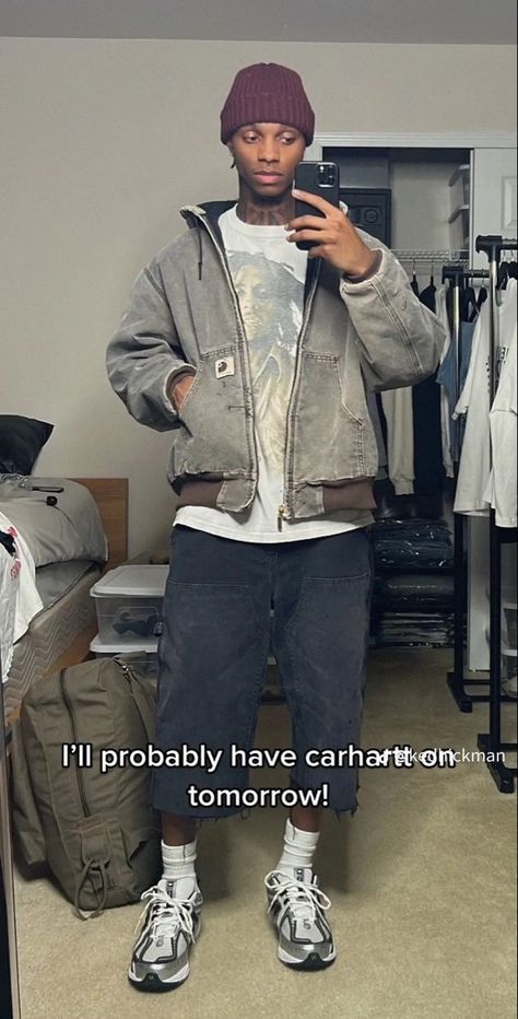 Carhartt Jacket Outfit Men, Zip Up Hoodie Outfit Aesthetic, Outfit Aesthetic Men, Zip Up Hoodie Outfit, Carhartt Jacket Outfit, Hoodie Outfit Aesthetic, Jacket Outfit Men, Aesthetic Men, Outfit Inso