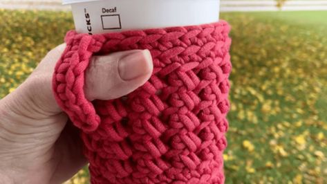 10 Crochet Cup Cozy Patterns - Fun Crochet Patterns Christmas Tree Cozy, Coffee Cozy Pattern, Cup Cozy Crochet Pattern, Mug Cozy Pattern, Cup Cozy Crochet, Fun Crochet Patterns, Cup Cozy Pattern, Crochet Mug Cozy, Crochet Coffee Cozy