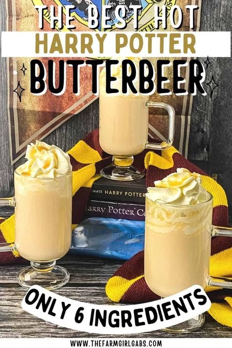 Butterbeer Universal Studios Recipe, Harry Potter Hot Butter Beer Recipe, Hot Butterbeer Recipe Harry Potter, Butterbeer Coffee Recipe, Butterbeer Crockpot Recipe, Harry Potter House Drinks, Universal Butterbeer Recipe, Butter Bear Harry Potter Recipe, Butterbeer Recipe Hot