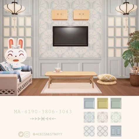 Acnh Wall Code, Acnh Wallpaper Designs, Designs For Walls, Wallpaper House Design, Acnh Cottagecore, Painted Wood Walls, Animal Crossing Wild World, House Floor Design, Animal Crossing Game