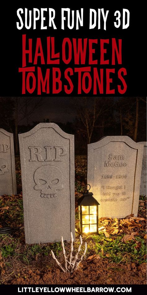 Tombstone Shapes, Quick And Easy Diy Crafts, Halloween Tombstones Diy, Easy Diy Decorations, Tombstone Diy, Crafts Ideas For Adults, Diy Craft Hacks, Halloween Gravestones, Diy Crafts To Do At Home