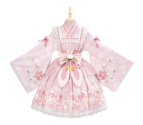 Spring Japanese Outfit, Pink Japanese Outfit, Cherry Blossom Inspired Outfit, Sakura Dress Cherry Blossoms, Sakura Outfits Cherry Blossoms, Sakura Clothes, Nikki Tomorrow, Pink Haori, Japanese Fashion Dress