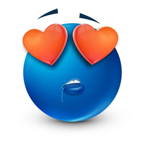 This blue smiley has hearts in its eyes for someone special. Blue Emoticon, Edit Intros, Blue Emojis, Silly Emojis, Cursed Emojis, Emoticons Emojis, Blue Emoji, Funny Emoji Faces, Emoji Face