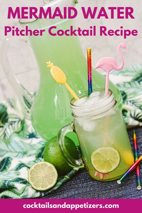 If you’re looking for easy big batch cocktails, this mermaid water pitcher is the one to try! These super easy pitcher cocktails can be made in large quantities, and the combination of fruity and tropical flavors and various rums will be a hit with any crowd. Make Mermaid Water as fun alcoholic drinks for a party and bring the fun! You'll love this summer cocktail recipes! Swamp Water Punch Alcohol, Big Batch Beach Cocktails, Green Pitcher Cocktails, Beach Drinks Alcohol Pitcher, Large Drink Recipes Alcoholic, Large Quantity Alcoholic Drinks, Party Pitcher Drinks, Big Batch Cocktails Summer Easy, Large Batch Cocktails Summer