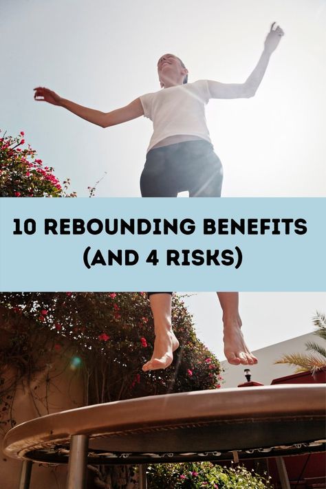 Rebounding Benefits and Risks Benefits Of Jumping On Trampoline, Trampoline Workout Before And After, Benefits Of Trampoline Jumping, Trampoline Benefits Rebounding, Rebound Trampoline Workout, Rebounder Before And After, Trampoline Exercises Workouts, Trampoline Benefits, Mini Trampoline Benefits