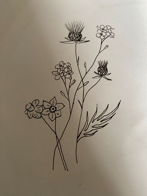 Bright Eyes Tattoo, Forget Me Not Tattoo, Robin Tattoo, Thistle Tattoo, Tattoo Hip, Daffodil Tattoo, Eyes Tattoo, Line Work Tattoo, Eye Tattoo