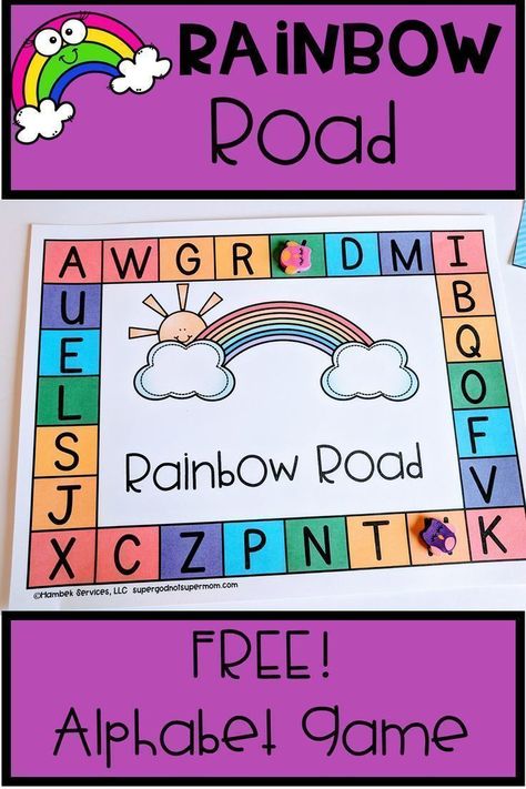 R Is For Rainbow, Learn Letters, Kindergarten Letters, Alphabet Kindergarten, Rainbow Road, Letter Games, Abc Activities, Preschool Literacy, Preschool Letters