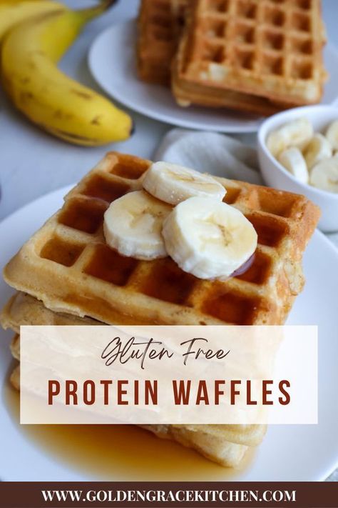 These fluffy gluten-free protein waffles are going to become your new favorite. They are fluffy, they are moist, they come together in minutes, and they are perfect for meal prep. This recipe is also dairy free, but can also be made using regular milk. Plant Based Butter, Dairy Free Waffles, Wheat Allergy, Weekend Brunch Recipes, Egg Free Breakfast, Food Sensitivity, Waffle Maker Recipes, Gluten Free Protein, Protein Waffles