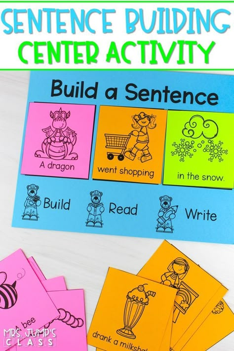 Forming Sentences Activities, Sentence Activities First Grade, Grade 1 Teaching Ideas, Verbs Activities For First Grade, Play Dough Literacy Activities, Writing Graphic Organizers 1st Grade, Parts Of A Sentence First Grade, First Grade Stations Literacy Centers, What Is A Sentence First Grade