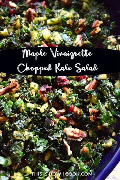 Keto Kale Salad, Salad With Maple Dressing, Kale Salad With Apples, Salad With Maple Vinaigrette, Chopped Kale Salad, Apple Pecan Salad, Kale Salad Dressing, Fiber Fueled, Maple Dressing