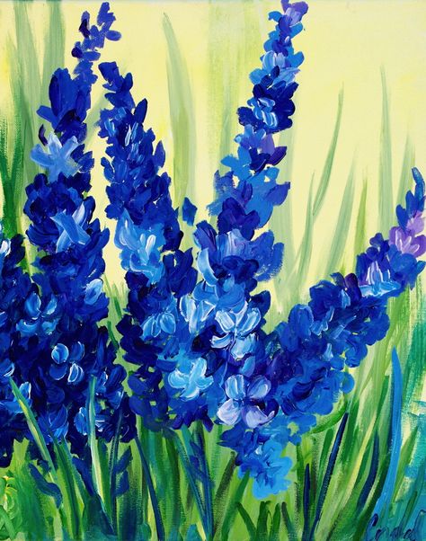 Acrylic Flower Painting, Easy Flower Painting, Spring Painting, Acrylic Artwork, Simple Acrylic Paintings, Night Painting, Beginner Painting, Flower Art Painting, Flower Canvas