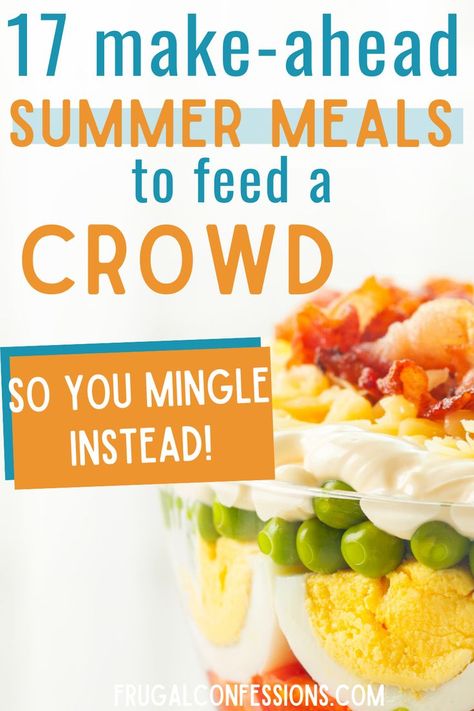 Make Ahead Cookout Food, Easy Bbq Ideas For A Crowd, Summer Lunches For A Crowd, Beach Meals For A Crowd, Easy Make Ahead Meals For A Crowd, Easy Poolside Meals, Cottage Lunch Ideas For A Crowd, Lake Meals For A Crowd, Summer Lunch Party Menu Ideas