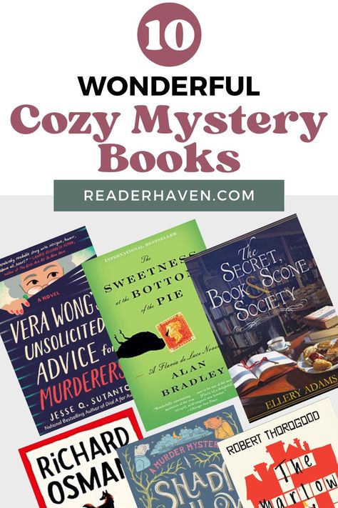 Best Cozy Mystery Series, Best Cozy Mysteries, Cosy Mystery Books, Cozy Mystery Books Reading Lists, Mystery Book Recs, Mystery Books Worth Reading, Classic Mystery Novels, Mystery Books To Read, New Fiction Books