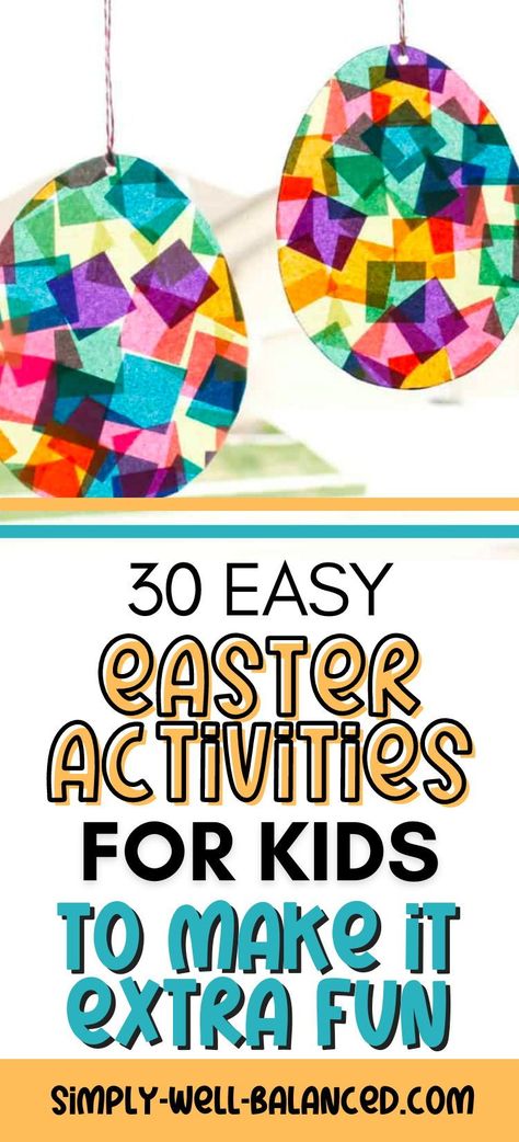 The Easter bunny is on his way and you are looking for some fun crafts, snacks and games to celebrate. Check out this list of easy Easter activities for kids to do at home for a great way to make Easter extra fun this year! Easter Kid Traditions, Easter Activities Ideas, Easter Activities To Do With Kids, Easter Family Crafts, Indoor Easter Activities For Kids, Easter Things To Do With Kids, Elementary Easter Activities, Easy Easter Activities For Kids, Easter Activities For School Age