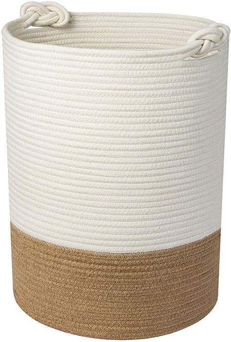 Amazon.com: UBBCARE Large Cotton Rope Laundry Basket Woven Blanket Basket Baby Laundry Hamper Toy Storage Bin 18" x 14" : Baby Rattan Hampers, Storage Bins For Toys, Blankets Storage, Rope Laundry Basket, Tall Laundry Basket, Toy Storage Bin, Woven Hamper, Wicker Laundry Hamper, Woven Laundry Basket